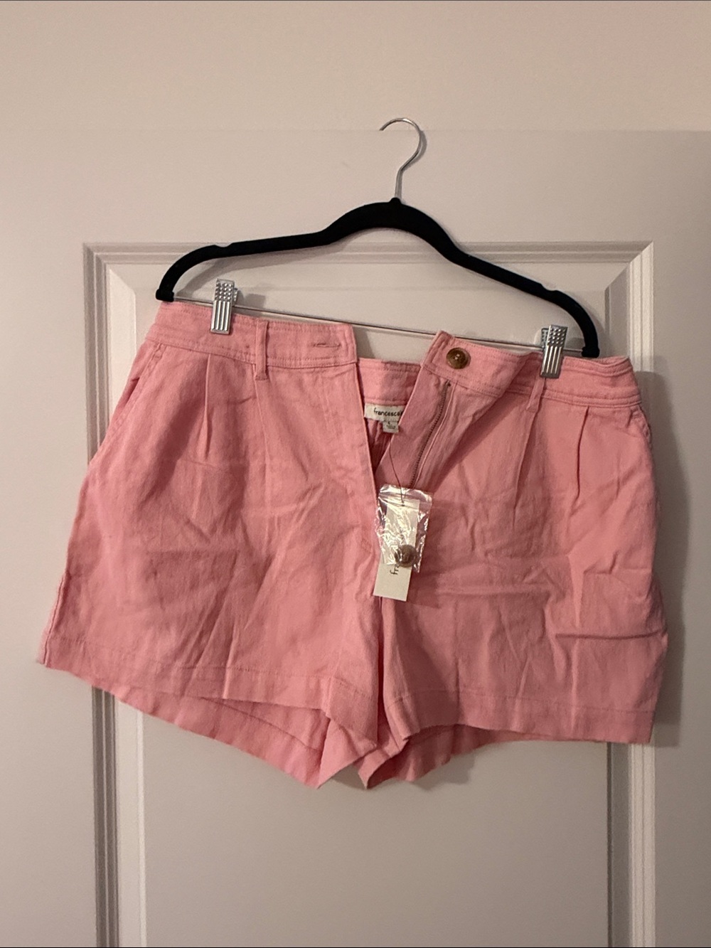 Francesca's Collections Light Pink High-Waist Bermuda Shorts